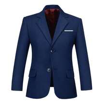Kids Classic Navy  Jacket Notch Lapel With Adjustable Cuffs  Inner Pocket For School Uniform Size 6Y-14Y - Navy Blue - View 4