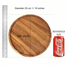 Piatto in legno, piatto da pranzo, piatto rotondo in legno di palissandro, piatto classico infrangibile, facile da pulire e leggero, adatto per formaggi, antipasti, antipasti e dessert, piatto da pranzo, vassoio decorativo, piano cucina o bagno, decorazione per la casa, tavolino da caffè - adatto per stoviglie natalizie, Ognissanti, Ringraziamento, snack, dessert, regalo di inaugurazione casa, regalo di Natale