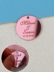 Personalized Acrylic Tag Engraved Round Circle 3.5cm Custom Wedding Name Happy Birthday Baptism Mirror Gold Tag Decoration Gift,Multi-Functional, Ornamental,Reusable,Exquisite,Stylish,High-Quality,Colorful,Modern,Custom,Personalized,Unique,Ideal Gifts For Him,Ideal Gifts For Her,Boyfriend,Dad,Girlfriend,Mom,Family,Friends,Tea Room,Home,Garden,Office,For Anniversaries,For Valentine's Day,For Mother's Day,For Birthdays,For Father's Day,For Graduation,For Weddings,For Housewarming,Warm Ambience, Autumn Home Refresh,Home Harmony - Multicolor - View 10