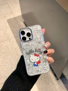 Sanrio A Handmade Drop Glue Metal Glitter Shiny Women's Phone Case, With A Soft Silicone Frame, Shiny Reflective Transparent Back Panel, And Exquisite Painted Patterns. This Phone Case Is A High-Definition, High Transparency, Non Yellowing Phone Case That Is Anti Drop And Shockproof, Suitable For IPhone 11,12,13,14,15,16,16PROMAX,15PROMAX,14PROMAX,14/15plus,12PRO,13PRO,14PRO,15PRO,16PRO,16plus