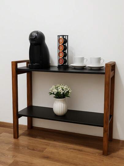 Estante Aparador Cantinho do Café Elegante Multiuso com Prateleiras de Madeira MDF