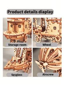 Puzzle drewniane 3D, zestawy modeli sterowców dla dorosłych, zestaw do budowy modeli, łamigłówka dla dorosłych do budowy rękodzieła mechanicznego
