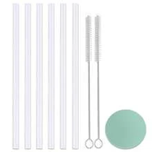 Replacement Straws Compatible With Stanley 14-40 Oz Tumblers, Reusable Long Straws With Straw Cleaning Covers, 12.2 "Plastic Straws For Cup And Bottle Accessories,School Supplies