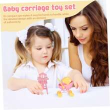 1 Set Carrito de muñeca en miniatura, Cochecito realista con trona para muñecas que fomenta el juego imaginativo para el rol, accesorios para casa de muñecas