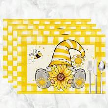 1pc/4pcs/6pcs Vintage Country Style Pattern Printed Linen Placemats, Suitable For Dining Table, All Season Home Decor, Modern Washable Tabletop Mats, Room Decoration, Placemats, Coasters, Kitchen Dining Mats, Party Supplies, Ideal Gift