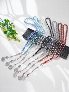 1 件 45 珠 10 毫米透明亚克力 Tasbih/Misbaha 祈祷珠手链，简约设计，适合穆斯林日常祈祷，情侣礼物，适合礼拜、节日 - 彩色 - 查看 11
