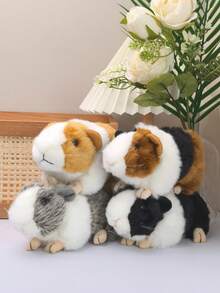 可爱的豚鼠毛绒玩具 - 柔软的涤纶填充动物，适合青少年，是送给男孩和女孩的完美圣诞节或生日礼物，有四种颜色可供选择 - 彩色 - 查看 3