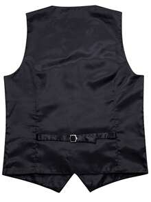 Men's Vest, Tie, Handkerchief, Cufflinks Set, Formal & Casual Wear For Wedding - Purple - View 4