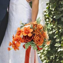 Bridal Wedding Bouquet - Artificial Silk Rose Bridal Bouquet, Retro Wedding Centerpiece Decor, Fake Flowers For Bridal And Bridesmaid, Wedding Party Decor
