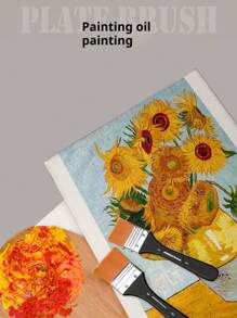 Pennelli in nylon con setole larghe e manico in legno per pittura ad acrilico, olio e acquerello, articoli di cancelleria per l'arte, per il ritorno a scuola
