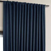 HPD Half Price Drapes - Faux Linen Curtains For Living Room (1 Panel) - 100W X 84L - Extra Wide Textured Room Darkening Curtains For Bedroom 84 Inches Long - Drapes For Home Decor, Essential Black - 靛青 - 查看 5