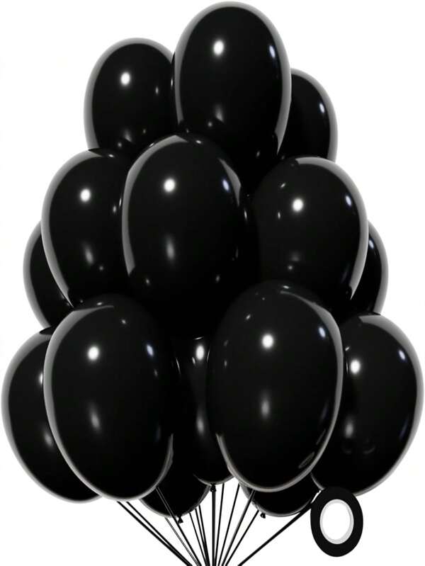 20/30 stuks 10"/12" zwarte latex ballonnen, zwarte ronde latex ballonnenset geschikt voor verjaardagen, bruiloften, jubilea, babyshowers, gender reveal partydecoratie - geen stroom nodig, geschikt voor alle seizoenen en Vaderdag/Moederdagfeestjes