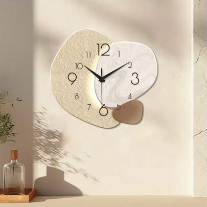 1PC Home Decoration Wall Clock 12-16 Inch Non-Ticking Stone Running Battery-Powered Silent Wall Clock Suitable For Home Living Rooms, Bedrooms, Kitchens, Offices, Classrooms And Schools Back To School Room Decor School Supplies