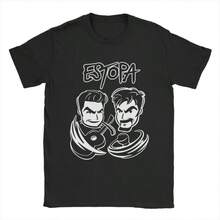 COOL SUMMER All Seasons Men Women's ESTOPA 25th Anniversary Cartoons Shirt Merch Rock Band Pure Cotton Tops T-Shirt Novelty Tee Shirt - 黑色 - 查看 1