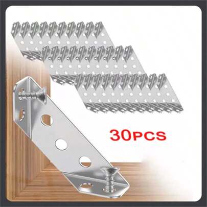 Kit 30 Conector Canto Aço Inoxidável Para Móveis Univers