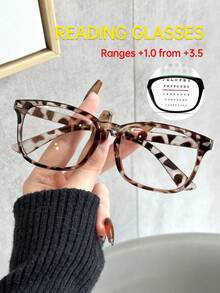 1 件/3 件塑料几何全框女士老花镜 6 屈光度可选，+1.0 至 +3.5 放大倍数，可用作办公室、阅读、父母礼物、节日礼物、玩游戏 - 透明 - 查看 16