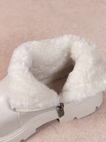 1 Paar Kindersportschuhe, Kinderstiefel, britischer Stil, thermisch gefüttert für den Winter, geeignet für Mädchen & Jungen