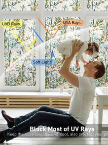 1 Roll Frosted Glass Privacy Film, Stained Glass Window Film, Frosted Glass Film Privacy Window Stickers Non-Adhesive Glass, PVC Film Removable Static Gel Window Film , Shade Window Stickers For Bathroom, Living Room, Home, Office Doors Frosted Decorative Household Electrostatic Adhesive Frosted Glass Window Stickers Wall Stickers Room Decor Wall Decor Wall Sticker Personalised Stickers