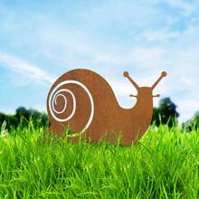 1pc Natural Rusted Countryside Metal Snail Garden Decor, Vintage Style, Outdoor Lawn Decoration, Sturdy Metal Structure, Perfect For Yard Decoration.