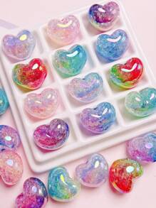 20pcs 22mm Acrylic UV Colorful Gradient Burst Fat Love Straight Hole Beads DIY Mobile Phone Chain Beads Pen Keychain Accessories