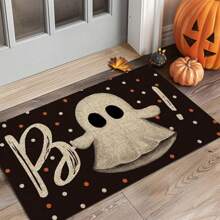 1pc Halloween Doormat, Non-Slip Rubber Backing, Halloween Entryway Decor, Indoor/Outdoor Use, Durable Polyester Floor Mat For Kitchen, Living Room, Patio, Coffee Shop, Bar, Holiday, Party, Bedroom, Bathroom