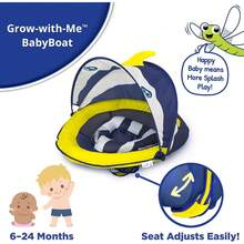 Kids Swimming Equipment Sets - Royal/Orange Baby Float W/Canopy - View 8