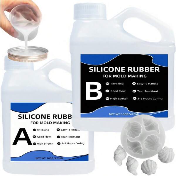Translucent Shore 15A Silicone Kit 946ml|Semi-Rigid Mold Rubber For Resin Art & Precision Prototyping|Bubble-Free Clarity, 50Min Demold|Color-Stable Casting, 1:1 Mix