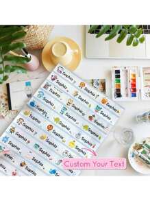 Custom Name Tag Sticker Customize Stickers Labels Children School Stationery Water Bottle Pencil Baby Shower Family Decorations Gifts Winter Eve Gifts Back To School Winter Gift Ideas Boy Girl Valentine's Day, Letter, Ornamental, Adhesive, Exquisite, Stylish, Modern, Casual, Custom, Personalized, Unique, Customized, Ideal Gifts For Him, Ideal Gifts For Her, Son, Daughter