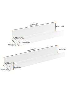 1/2 件白色亚克力调味品架收纳架，适用于厨房墙壁，调味品架收纳架，壁挂式调味品架