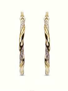 1 Pair Ladies' Elegant Twisted Circular Earrings - Copper Alloy Nickel-Free Electroplated, Minimalist Yet Chic Valentine's Day Fashion Jewelry, Versatile Accessory For All Seasons, Suitable For Daily Wear And Parties