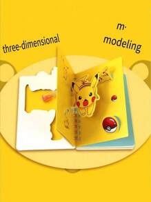 pokemon Livre de comparaison en relief 3D Pokémon, design mignon de bande dessinée, convient pour les fournitures scolaires, les manuels scolaires, les accessoires de bureau, cadeau parfait pour les étudiants