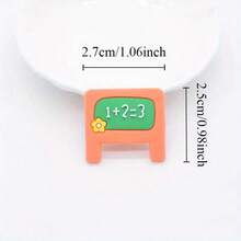 10pcs Cute Cartoon School Supplies Resin Pendant Set, Suitable For DIY Handicrafts, Scrapbook Decorative Arts And Handicraft Supplies - Multicolor - View 7