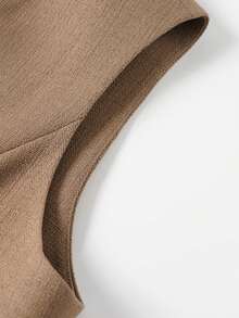 Áo ghi lê đơn hàng khuy cổ chữ V thời trang cho nữ, áo khoác vest thời trang cho mùa xuân và mùa thu - Lạc đà - Xem 11