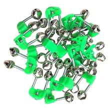 2Set (10pcs/Set) Plastic Clip Double Rod Bite Alarm Fishing Bells Ring Green NEW - Green - View 5