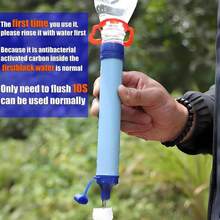 Outdoor Water Filter, Straw Water Filter, Emergency Survival Water Purifier For Prepper Emergency Equipment Hiking Camping, Christmas Gift, Straw Filter, Outdoor Activities Products - Army Green - View 7