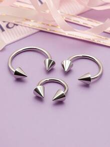 32pcs/Set 16G Multiple Sizes Horseshoe Rings For Men, Stainless Steel Nose Septum Horseshoe Hoop Earring Eyebrow Tragus Lip Rings Daith Helix Piercing Jewelry For Men, 6-12mm Piercing Jewelr