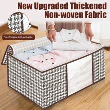 1件千鸟格脏衣桶玩具衣服收纳篮，家用可折叠洗衣袋，脏衣篮，可折叠省空间洗衣篮，家用防水收纳篮，手提包收纳袋，大容量玩具收纳桶，时尚格子带手柄，适用于家庭和学生宿舍洗衣篮，洗衣篮，浴室收纳篮，篮子，收纳篮，可折叠洗衣篮 - 彩色 - 查看 11