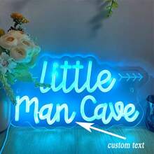 1 pièce Petite Enseigne au Néon pour Antre d'Homme - Lumière murale bleue glacée alimentée par USB avec contrôle d'interrupteur, décoration murale en plastique pour la maison, les anniversaires et les scènes des fêtes (sans batterie requise), Décoration murale en néon LED, Éclairage de fête
