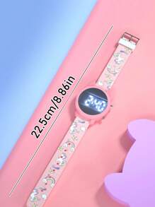 1/3 piezas de un reloj electrónico de estudiante con estampados de gato de dibujos animados, caballo arcoíris, astronauta en correa, moda y versátil, como regalo, regalo de cumpleaños o regalo de festividad