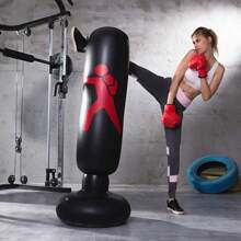 1 Piece 1.6m Adult Young People Universal Fitness Vertical Inflatable Sandbag Boxing Column Inflatable Tumbler Sandbag Punching Bag