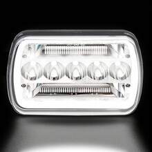 1/2PCS Rectangle H6054 LED Headlights 7x6 Headlamp Hi/Low Sealed Beam H4 9003 Plug 6054 H5054 Compatible With S10 Blazer Express Van/Wrang Ler YJ XJ Cherokee Truck Van - 1 Pcs - View 10