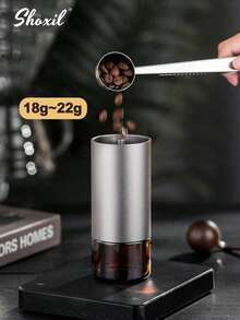shoxil 1 件优质手动咖啡研磨机 - 容量 20 克，配备 CNC 不锈钢锥形毛刺、可调节研磨设置和胡桃木手柄，适用于浓缩咖啡/滴滤咖啡/法式压滤咖啡，便携，适合旅行/露营/居家