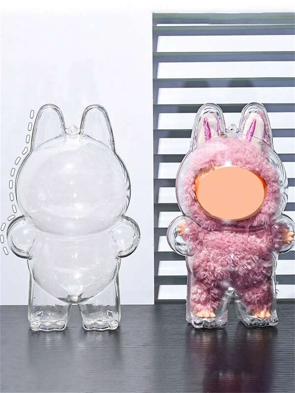 1pc LABUBU Transparent Protective Case For LABUBU First Generation Stand-Up And Second Generation Sit-Down, Dust Cover Backpack Pendant, Can Be Hung On Bags, Keychains (No Doll) Car Accessories Bag Charm School Cartoon