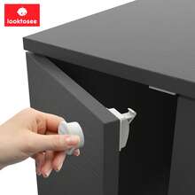 LOOKTOSEE 6/8 Pcs Baby Magnetic Cabinet Locks | Home Essential, No Drilling Childproof Drawer Locks With Easy-Install Adhesive + 1 Key Holder & Unlock Stickers - White - View 2