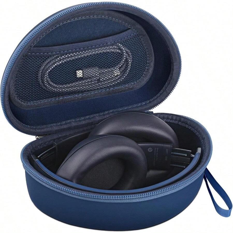 Hard Headphone Case For  Solo 4 Studio Pro Solo 3 Studio 3 Solo 2 Over Ear Headphone Carrying Case With Storage Cable Bag Strap For Travel Blue - 藍色 - 查看 1