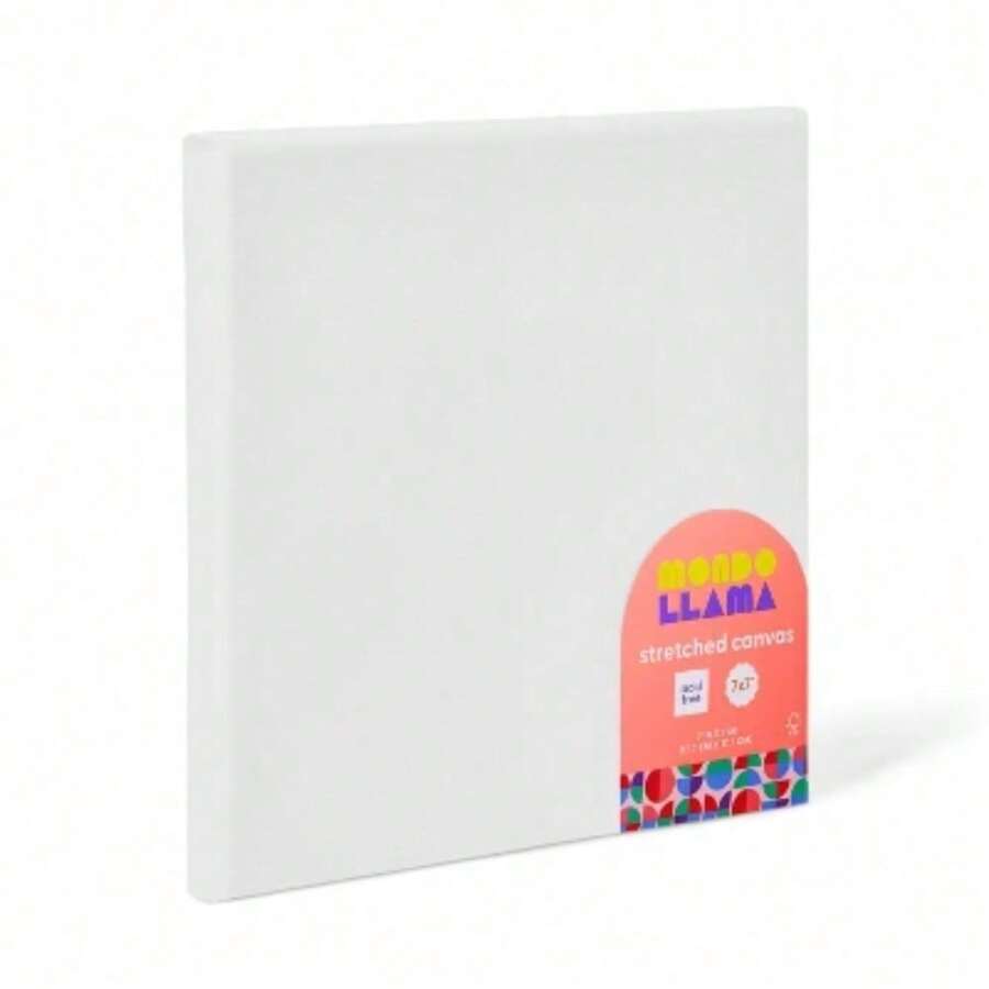 7"X7" Stretched Canvas White - : Art Canvases For Painting, 0.6" Depth, Single Pack