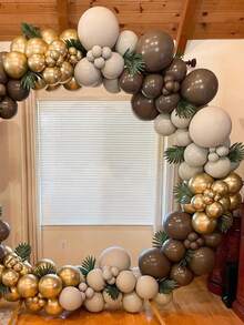 180pcs Beige, Coffee, Brown Balloon Arch Decoration Set, Suitable For Birthday Party, Baby Shower, Christening, Country Wedding, Bridal Shower And More Occasions - Multicolor - View 2