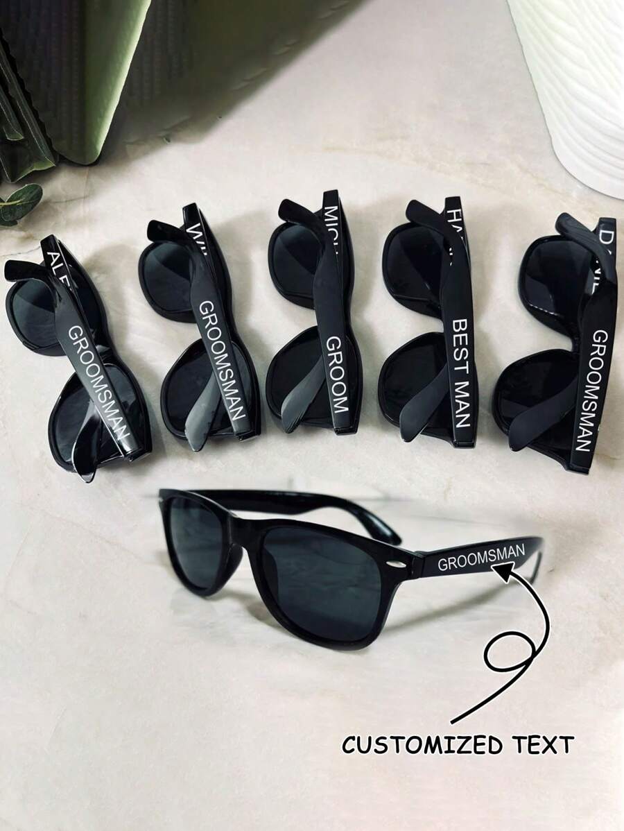 Personalisierte Sonnenbrille mit individuellem Text, Geschenke für Trauzeugen, Junggesellenabschied Team Sonnenbrillen, Gastgeschenke für Hochzeiten, Umstandsmode, Schulmaterial, für Schule, Büro, Schule