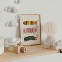 1 Stück/Set Insekten Wandkunst, Raupenposter-Drucke, moderne minimalistische bunte Insekten-Cartoon-Wandkunst für Schlafzimmerdekoration, ohne Rahmen