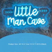 1 pièce Petite Enseigne au Néon pour Antre d'Homme - Lumière murale bleue glacée alimentée par USB avec contrôle d'interrupteur, décoration murale en plastique pour la maison, les anniversaires et les scènes des fêtes (sans batterie requise), Décoration murale en néon LED, Éclairage de fête
